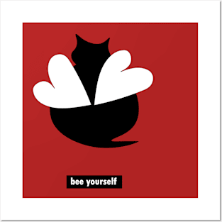 bee yourself cat bee design Posters and Art